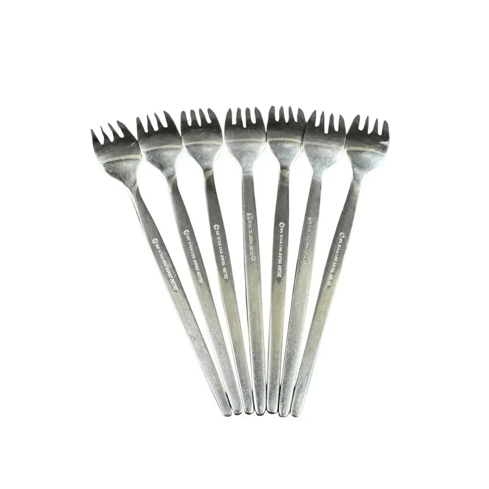 Vintage MCM SRI Stanley Roberts Astro Flatware Japan - 7 Dessert Forks 6.5